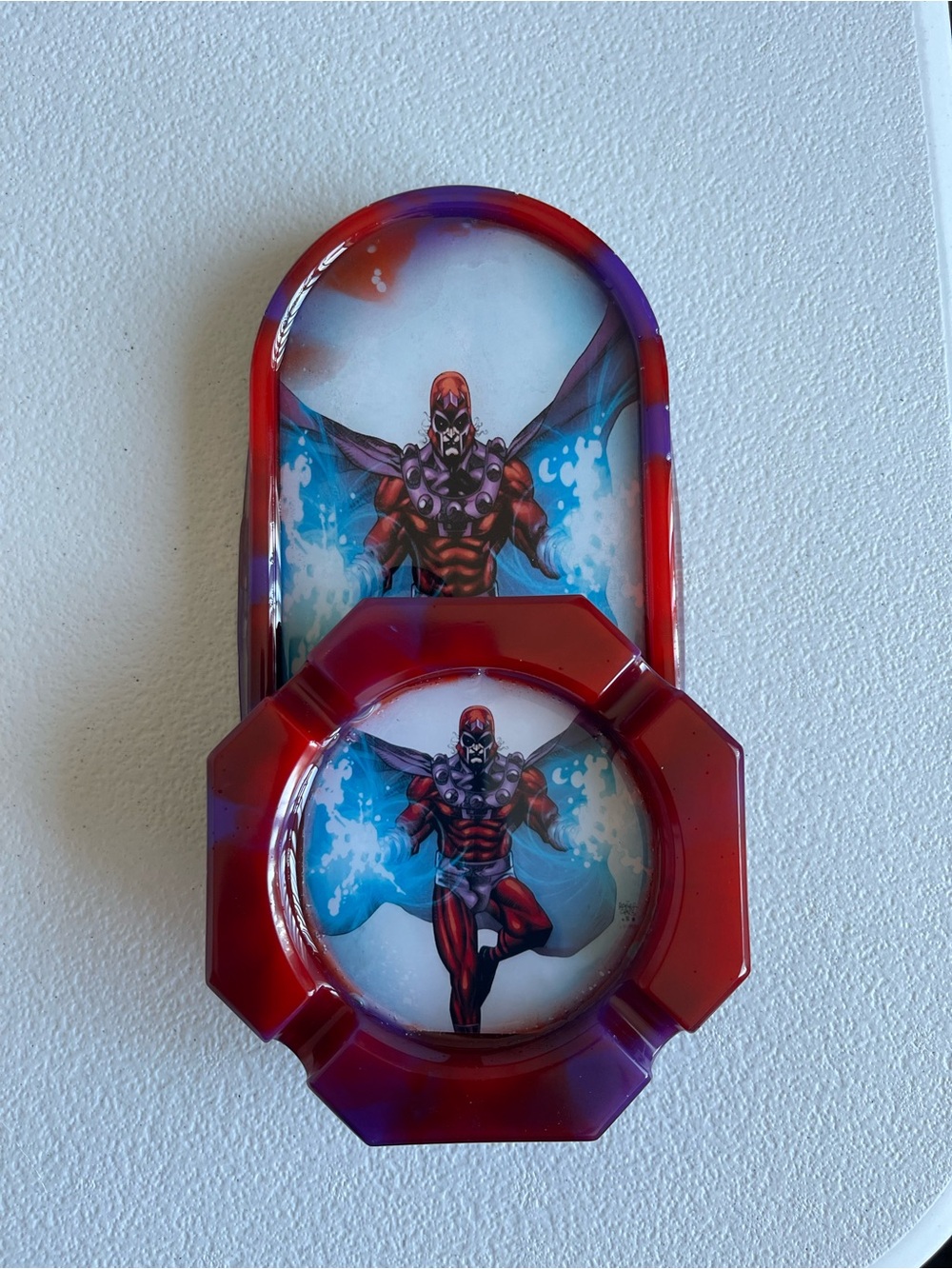 Marvel X-Men Magneto Custom Ashtray & Tray Comic Book Fan Collectible Gift